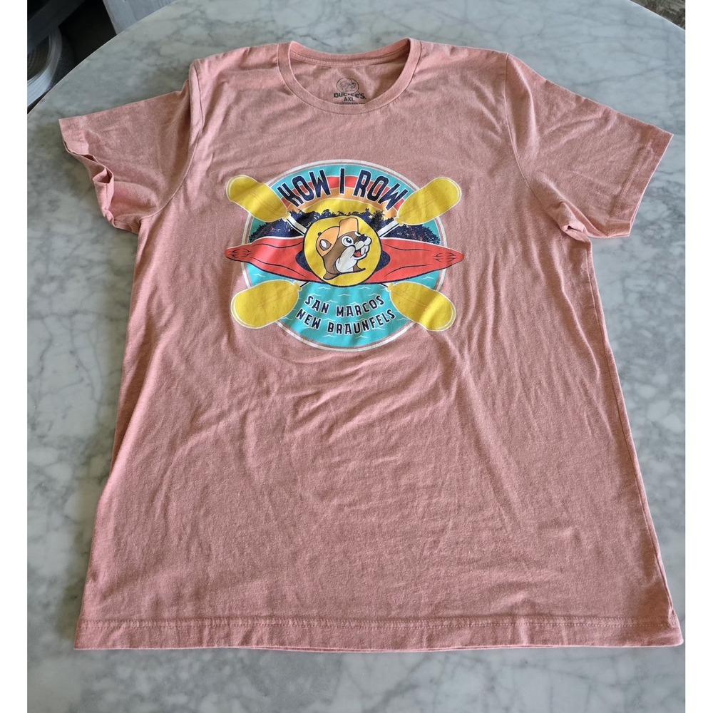 Buc-ee's How I Row New Braunfels Short Sleeve T-shirt Men's Unisex Size AXL